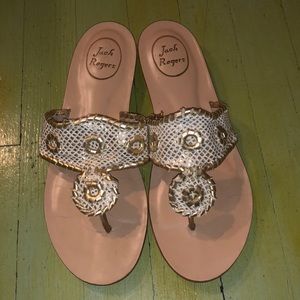 Jack Rodgers size 8 fits 8.5 gold sandals